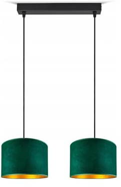Home Deco Deckenlampe Grün Lampe Leuchte aus Velours Vintage Modern E27 Designerlauchte 2-flammig N230-H2