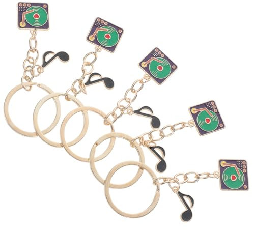 DECHOUS 5stücke Schlüsselanhänger Mit Schallplatte Aus Musik-ornament Für Frauen Und Männer Retro-design Anhänger Für Taschen Und Schlüssel Geschenk Für Musikliebhaber