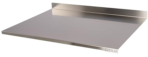 CECILUÌ Spianatoia Acciaio Inox per Impastare Tappetino Antiscivolo Tagliere da Cucina Professionale Varie Dimensioni Taglieri Pizza Piano Lavoro Tavoli Accessori Pasticceria (75x57.3 con alzatina)