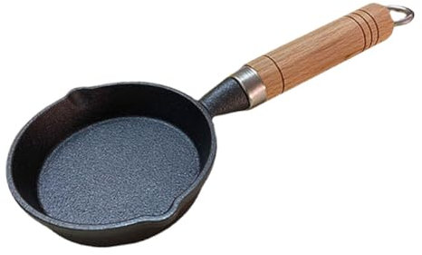 HOLIDYOYO Mini Sartén de Hierro Negra para Calentar Aceite, Portátil y Ligera, Adecuado para Cocina y Uso Profesional, Resistente y Compacta