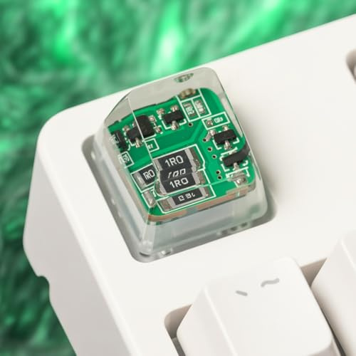 Green Circuit Board Handmade Artisan Keycap Cool Key Caps Custom Keycaps Keyboard Caps Resin Keycaps for Tech Enthusiast Desk Setup Lovers Gift