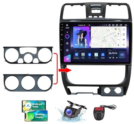 ZZPHKK 9 Inch 2 DIN Car Stereo Android 13 Radio Player for Great Wall Wingle 5 2011-2015 Built-in 4G WIFI CarPlay Android Auto GPS Navigation DSP FM RDS DAB+ Radio Bluetooth + DVR/Camera(NF-3)