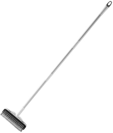 KICHOUSE Floor Scrubbing Brush Squeegee Broom for Bathroom Tile Floor Cleaning Supplies Long Handle Scrubbing Brush Wipe