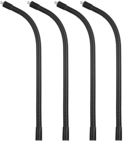 PATIKIL 11.8 Gooseneck, 4Pcs 1/4-20 Female to Male Thread Metal Universal Hose Flexible Arm Gooseneck Tube Extension Holder for Action Camera, Phone, Microphone, Black