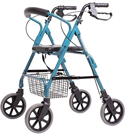 GUHPZA Faltbarer Rollator Drive, Allrad-Rollator Mit Hochklappbarer, Abnehmbarer Rückenlehne, Mit Sitz-Aufbewahrungskorb, Zusammenklappbarer, Feststellbarer Bremse