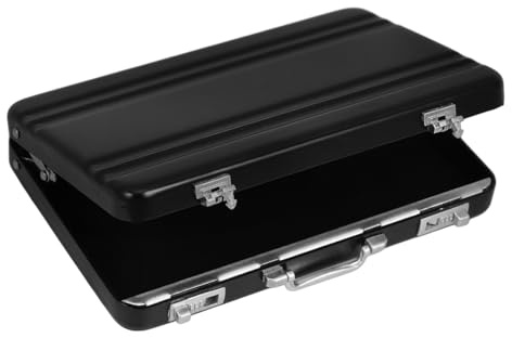 SOPOTUTU Aluminiumlegierung Visitenkartenbox im Koffer-Design Tragbarer Kartenhalter für Bürokarten Geräumiges Kartenetui für Sammler Praktische Aufbewahrungsbox für Kleine Gegenstände