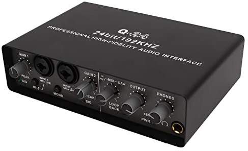 KIMISS USB Live Sound Card Mixing Audio Interface for PC, Home Studio, Live Streaming & Recording - 24 BIT 192KHZ High Definition Sound