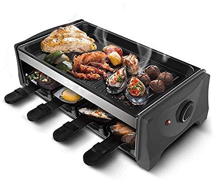 PVGYUJFD Griglia per Barbecue, Griglia for Barbecue elettrica Multifunzionale, Controllo della Temperatura Regolabile Domestica a Doppio Strato Senza Fumo