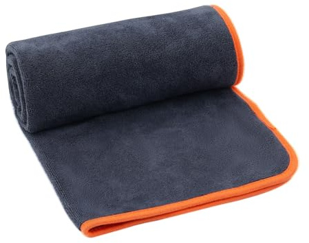 JRHSLCXLT Microfibre Sports Towel Fast Drying & Absorbent Gym Towel Men Workout Sweat Towels for Gym Fitness,Yoga, Camping Black Towels (Dark Gray & Orange, 1PCS-40x80cm)
