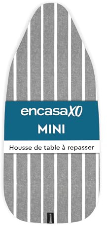 Encasa XO Copriasse da Stiro di Ricambio con Imbottitura Extra Spessa, Elasticizzata, (Per Assi Standard Larghe (72x30 cm) Riflettente al Calore, Antiscottatura, Robusto - Roma Stripes grigi