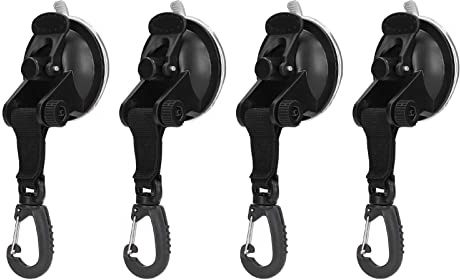 Cryfokt Ancre à Ventouse Robuste et Haute Résistance pour Le Camping en Voiture, 4 Pièces, Ventouse de Tente de Camping en Plein Air pour Sangle en Nylon, Matériau ABS