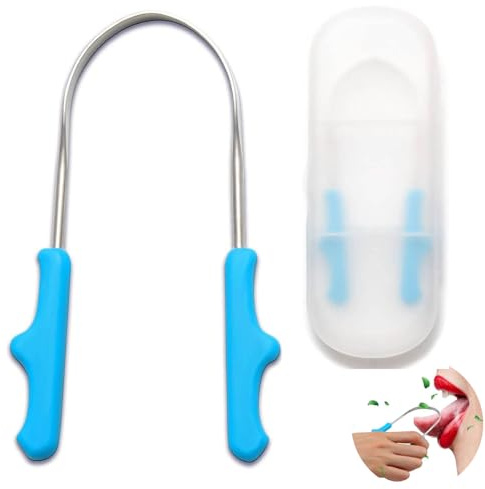 Tongue Scrapers for Adults, Tongue Cleaner - Stainless Steel, Tongue Cleaners with Case, Cleaner Fights Bad Breath Oral Care, Cleaners Reduce Bad Breath, for Men & Women Personal Hygiene