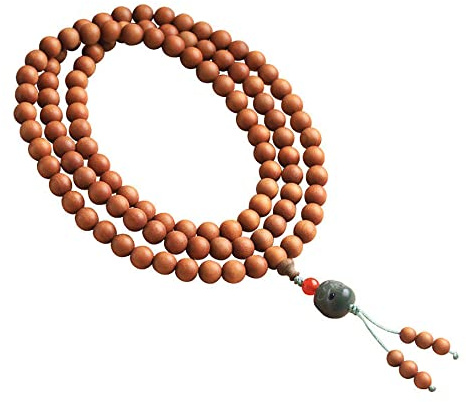 108 Sandelträ Träarmband Buddha Bead Bönhalsband för Meditation Tillbehör Present, 8mm