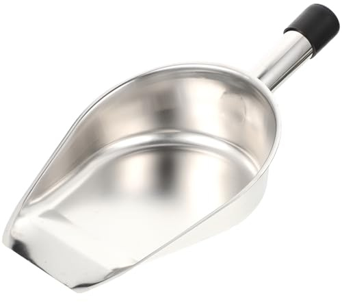 Toyvian Pala para Hielo de Acero Inoxidable Resistente Cucharón Compacto y Ligero para Cocina y Hogar Pala Multifuncional para Cubitos y Alimentos Mango Ergonómico para Uso Duradero