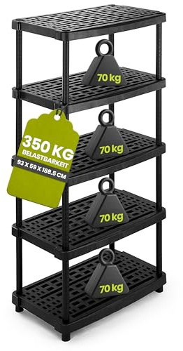 Kreher Schwerlastregal XXL mit höhenverstellbaren & ventilierten Böden für bis zu 350 kg - die Aufbewahrungslösung für Werkstatt, Keller, Garage und Haushalt!