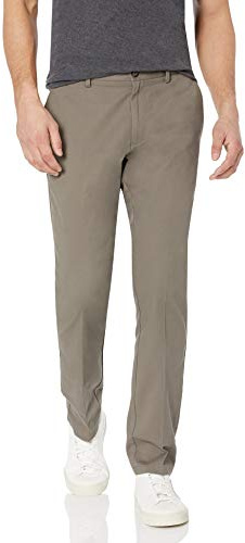 Amazon Essentials Men's Slim-Fit Wrinkle-Resistant Flat-Front Chino Pant, Taupe, 33W x 28L