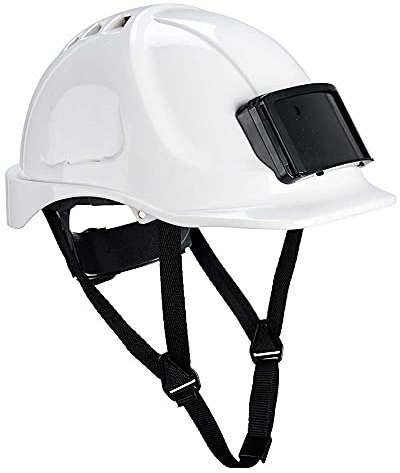 Portwest PB55 Endurance casco di sicurezza ventilato bianco con porta badge visitatore
