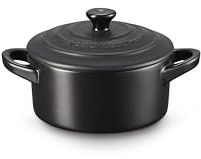 LE CREUSET Mini-Cocotte aus Steinzeug, 250 ml, 10 x 5 cm, Schwarz Matt, 71901100000100
