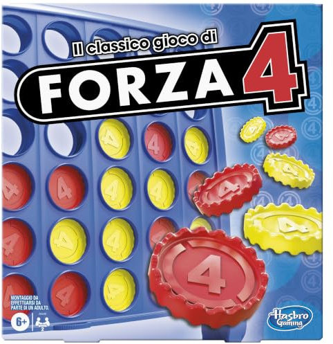 Hasbro Gaming Forza 4, Gioco da Tavolo per 2 Giocatori, Giocattolo per Famiglie Adatto a Bambini e Bambine dai 6 Anni in Su, Contiene Griglia di Gioco e 42 Gettoni