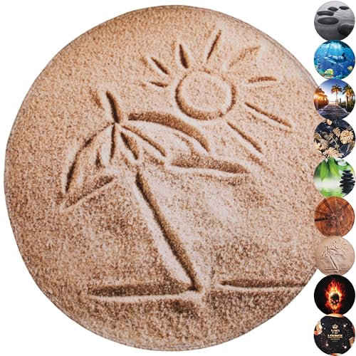 Sanilo Badteppich Rund, viele schöne runde Badteppiche zur Auswahl, hochwertige Qualität, sehr weich, schnelltrocknend, waschbar, 80 cm (Sunshine)