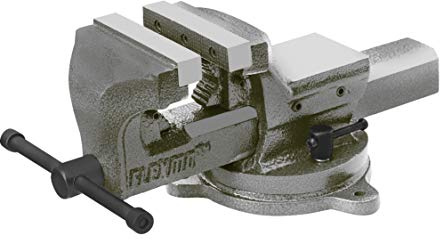 FLEXMO | Profi Schraubstock 100mm | Tischschraubstock für Werkbank | Parallel-Schraubstock | 360° drehbar | aus Gusseisen geschmiedet | inkl. Rohrspannbacken | Qualität von Kögl