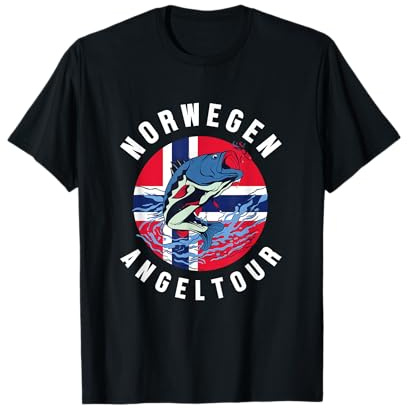 Norwegen Angeltour Angeln Angler Skandinavien Fisch Urlaub T-Shirt