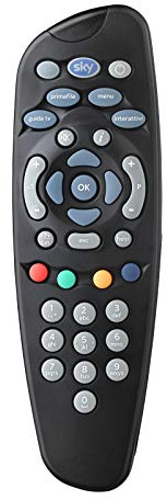 One for Sky 705 Ersatz-Fernbedienung mit 2 Duracell Akkus für Sky HD Decoder und Sky Decoder, Schwarz