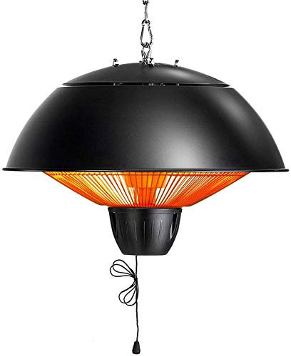 HKPLDE 1500W Calefactor Terraza Calentador De Patio De Jardín Eléctrico Al Aire Libre, 3 Configuración De Energía Radiador Infrarrojo -Negro