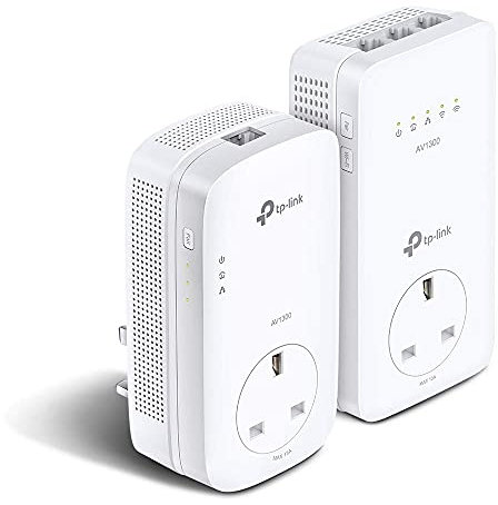 P-Link AV1300 Gigabit Passthrough Powerline ac Wi-Fi Kit, up to 1200 Mbps WiFi speed, Wi-Fi Extender (TL-WPA8631P KIT) (Renewed)