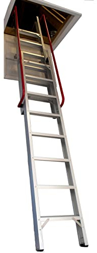 BPS® Grand Sliding Loft Ladder | Heavy Duty Aluminium | Twin Handrails | Huge 200kg Weight Rating | Spring Assisted | 2.31m - 3.25m Floor to Ceiling Height