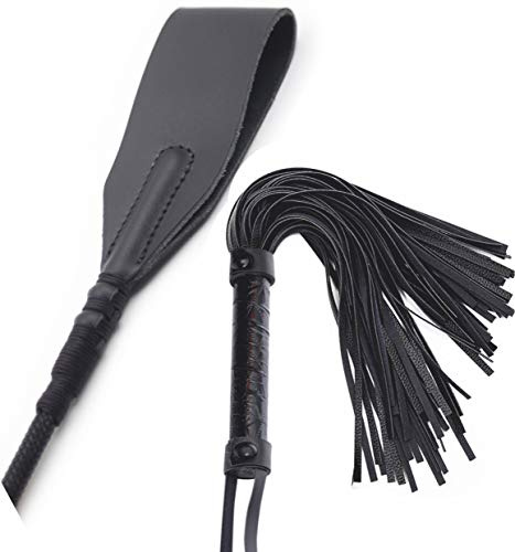 Horse Riding Crop Whip Set, Leather Horse Crop Whip, Horse Whips and Crops, Equestian Horse Whip Riding Crop 18 inch