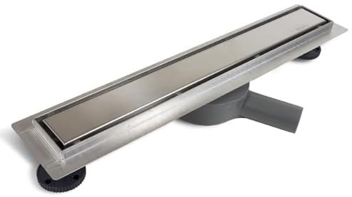Badland Duschrinne Edelstahl Komplettset 360 DRAIN 120 cm Silber 2in1 Dusche Durchmesser Abflussrinne Bodenablauf