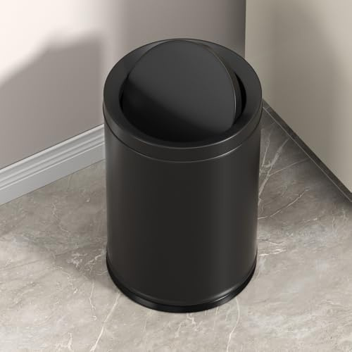 LEASYLIFE 2.4gal Bäder mit kleinen mülltonnen, schwarzen mülleimer, metallenen mülleimer sind wiegbaren haustüren, zimmern und zimmern zu widmen (9L-black)