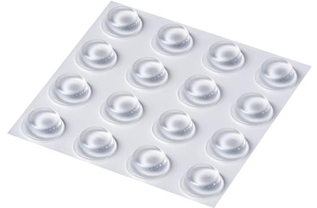 Happy Bananas Self-Adhesive Clear Rubber Bumper Feet 14 mm x 4.5 mm | Non-slip protective pads for cutting boards, marble, granite, glass and crafts. Pack of 16