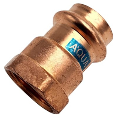 zbs24 Pressfittings Kupfer, Übergang 28x 1 Zoll Innengewinde, mit Dichtungen für Trinkwasser und Gasleitungen, V-Press Kontur, DVGW geprüft