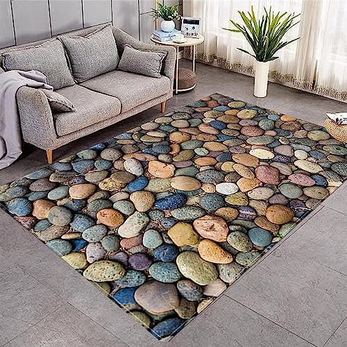 Wohnzimmer Teppich 3D Abgenutzte Kieselsteine 80 X 160 cm Gedruckt Boden Matte Flanell Schwamm Große Bad Teppich Dekorative Schlafzimmer Teppich Wei