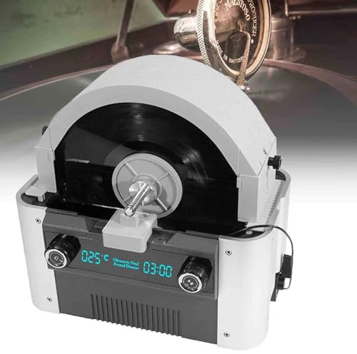 SioNS Ultrasonic Vinyl Record Cleaner, 6L 49KHz Professional Vinyl Cleaning Machine with Heater & Timer Knob, 7-12 Inch 10 Records Ultrasonic Vinyl Cleaning Machine for Home and Commercial