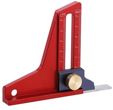 Holzbearbeitungs-Höhenmesser, Kreissägen-Tiefenmesser - Tischkreissägen-Höhenmesswerkzeug - Mit magnetischer metrischer Höhenlehre aus Aluminiumlegierung für die Holzbearbeitung