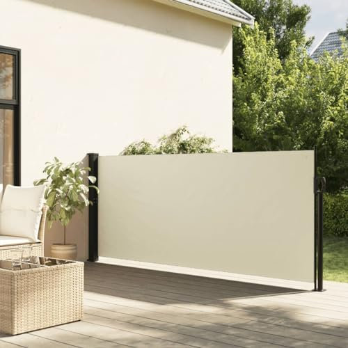 Somanki Seitenmarkise Ausziehbar Creme 120x300 cm, Balkon Markise, Sonnenschutz, Balkon überdachung, Sonnenmarkise, Terrassen-markisen - 4004280