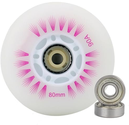 OZLCUA Leuchtende Rollen Inline-Skate-Flash-Räder mit magnetischem Kernlager, 64–110 mm Skate-Räder, Quad-Skates-Kern Luminous Roller Skates Wheels(Purple 110mm)