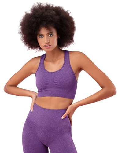 FOCENZA Top Sportivo Donna in Microfibra Effetto Modellante e Push Up | Sport Bra Push Up Elasticizzato | Sostegno e Traspirabilità | Ideale per la Palestra | Made in Italy