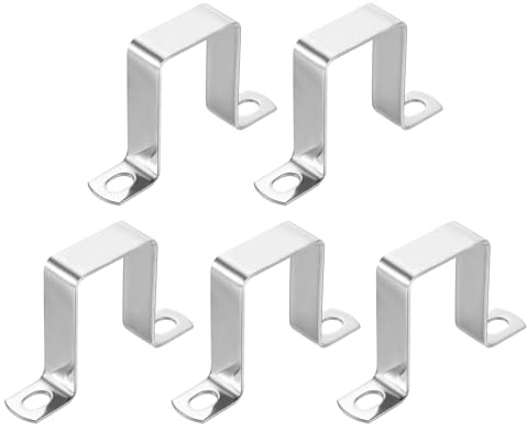 QUARKZMAN 5 Piezas Conector en Forma de U 40x60mm para Puerta Cobertizo | Abrazaderas de Correa de Tubo de Acero Inoxidable 304, Soporte de Barra Cerrada Canal de Refuerzo