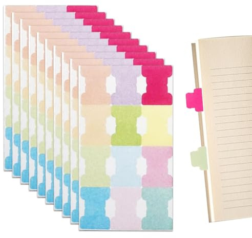 120 Stück Farbige Index Tabs Seitenmarker Selbstklebende Register für Notizbücher, Kalender & Ordner | 12 Farben, Beschreibbar & Rückstandsfrei