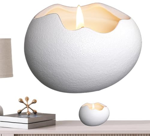 Nankoyal Candelas de luz de té Decorativa, candelabros para la Mesa | Soporte de contenedor de Velas perfumadas | Candelera de cerámica en Forma de Huevo para Decoraciones de Mesa de cumpleaños