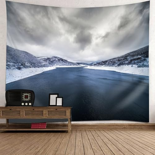 Skcess Tapiz de pared gris claro, poliéster para colgar en la pared, diseño de palma de coco natural en el mar, 150 x 150 cm