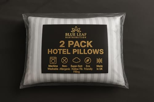 blue leaf distribution Pillows 2 Pack Hotel Quality Side Sleeper Bounce Back Bed Pillow Quick Rebound & Dust Proof Resistant Premium Filled Hotel Pillows Pack of 2