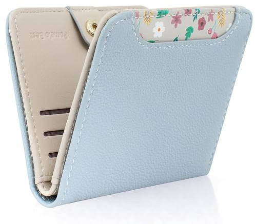 Pomelo Best Damen Geldbeutel Klein mit RFID-Schutz, Mini Portemonnaie aus Weichem PU-Leder, Stylisches Design mit Druck, leicht & praktisch für Alltag und Reise (Graublau)