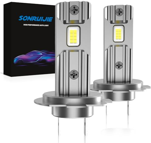 SONRUIJIE H7 LED-strålkastarlampa, 16000 lumen 6000 K kallvitt ljus, H7-konverteringskit för helljus och halvljus