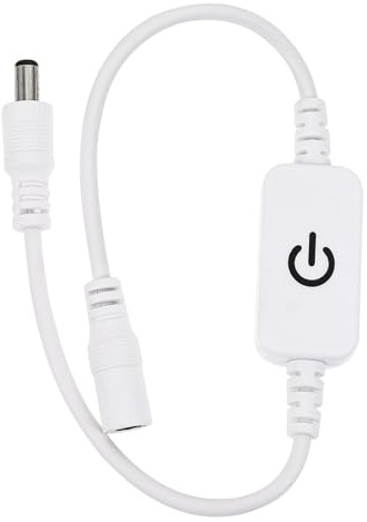 Touch Dimmschalter für LED 12v Kunststoff, Weiß, 50w | Berührungssteuerung mit Stufenloser Helligkeit, Dc Anschluss, 4a Nennstrom