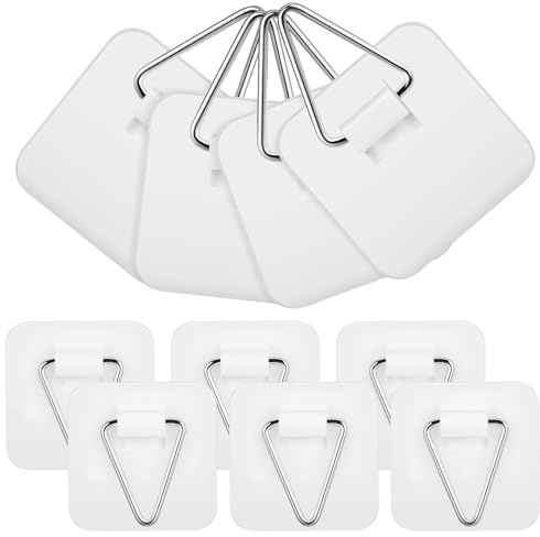SOIMISS Lot de 10 Crochets Adhésifs Muraux en Plastique Blanc Porte-Assiettes et Cadres Photo sans Perçage Adhésif sans Trace pour Décoration Murale la Cuisine et Salle de Bain Support